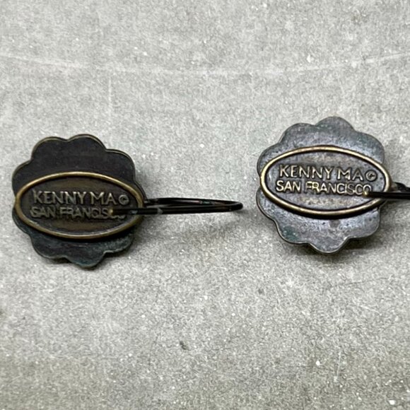 Vtg. Kenny Ma San Francisco Ruby Swarovski Crystal French Hook Pierced Earrings - Picture 6 of 8